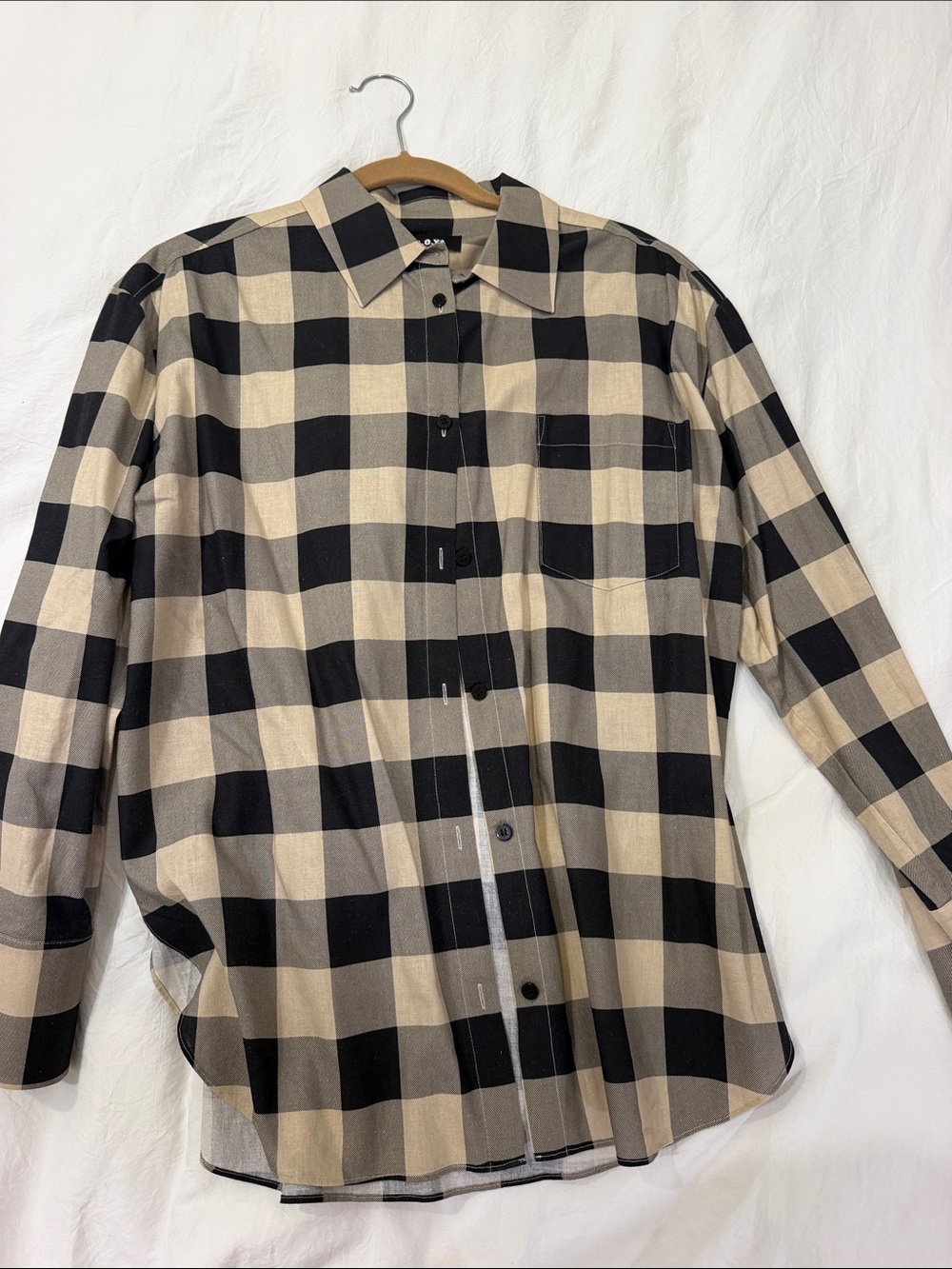 SER.O.YA Black and Beige Buffalo Check Button-Down Shirt